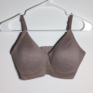 Maidenform XL Bra Wireless Ribbed Mauve Beige Adjustable Fill Coverage New